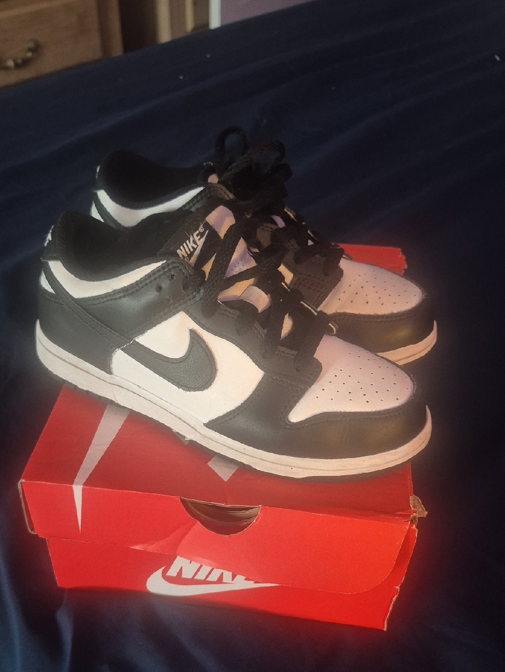 Nike Black and White Low-Top Sneakers for Kids